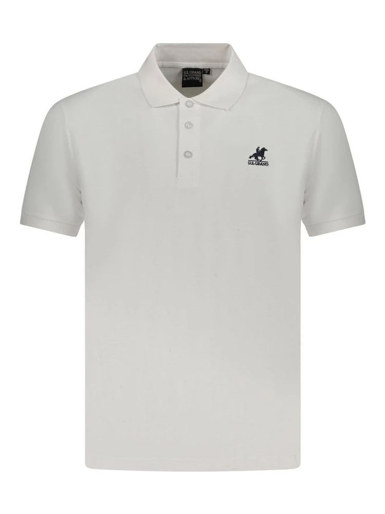 White Cotton Men Polo Shirt