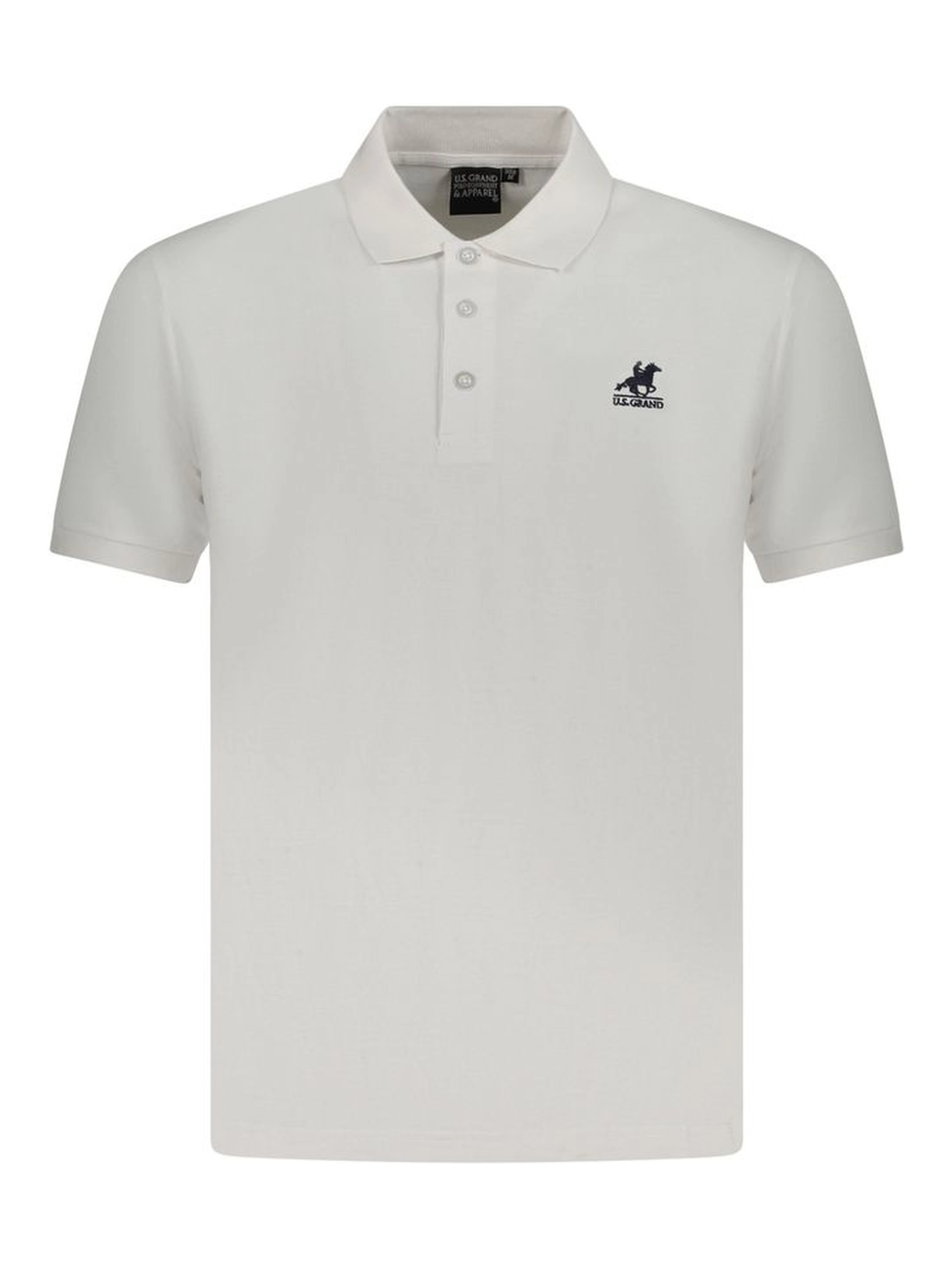 White Cotton Men Polo Shirt