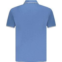 Blue Cotton Men's Polo Shirt