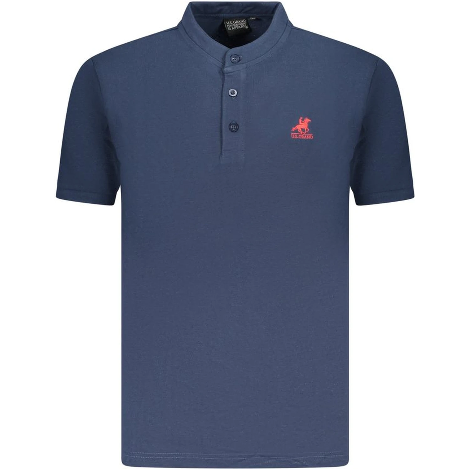 Blue Cotton Men Polo