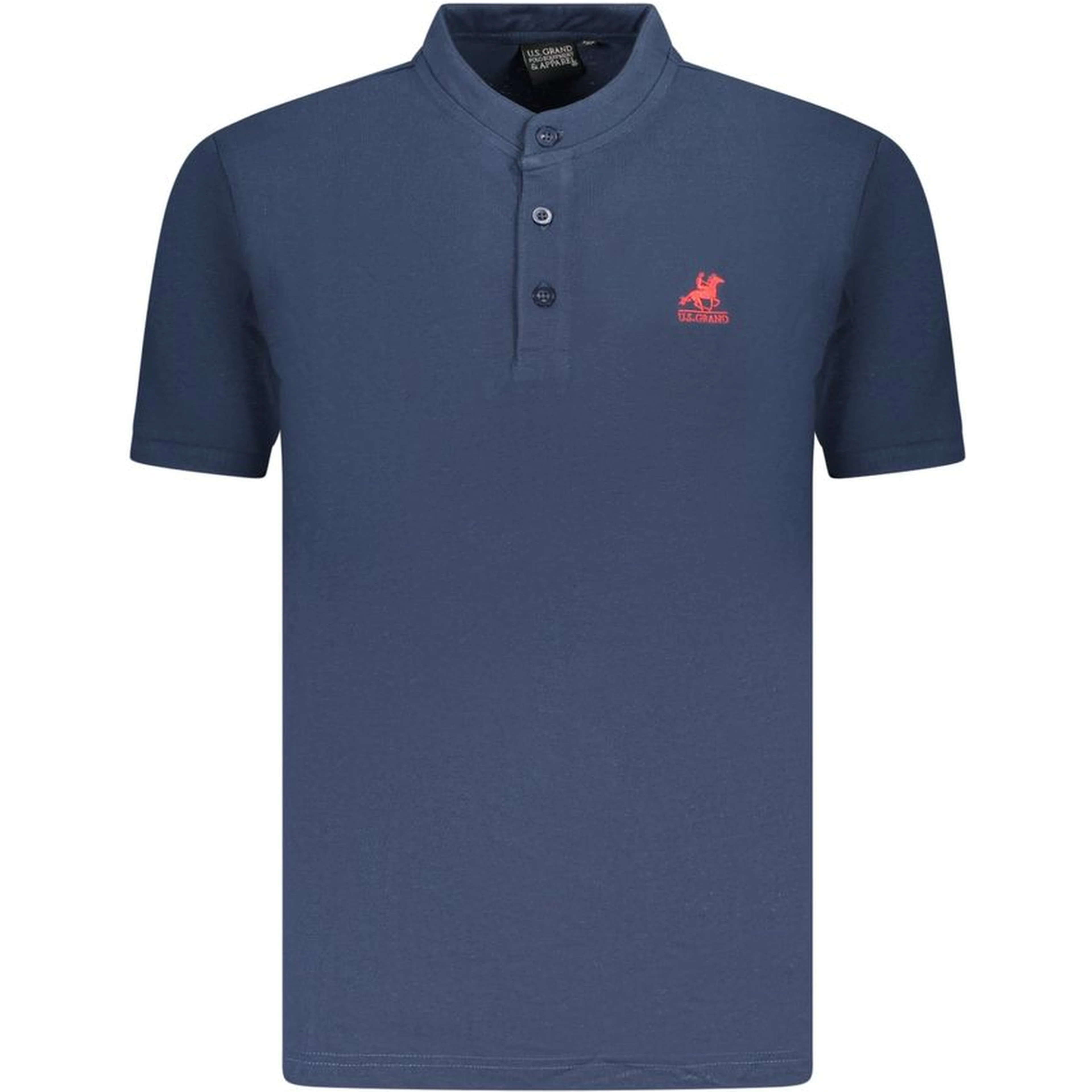 Blue Cotton Men Polo