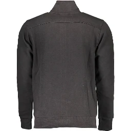 Black Cotton Men Sweatshirt