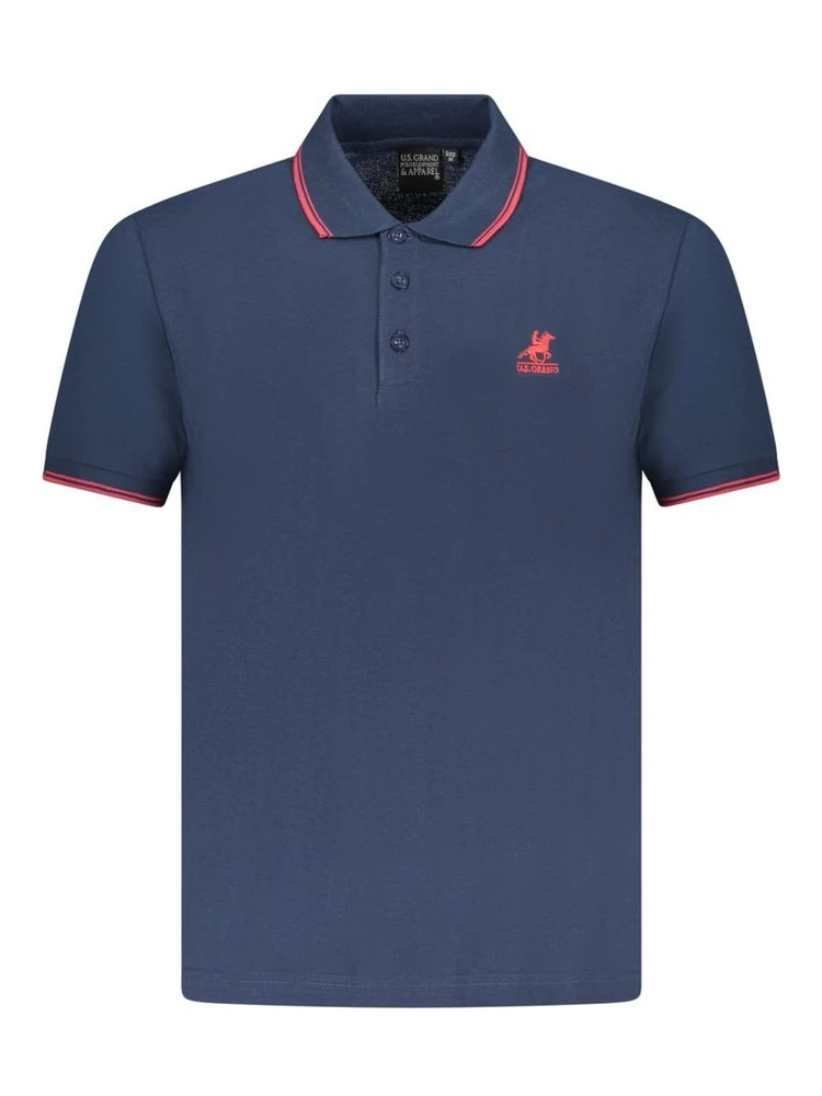 Blue Cotton Mens Polo Shirt