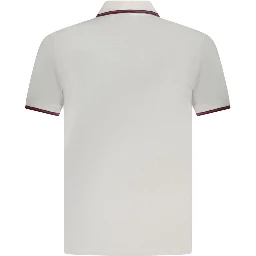 White Cotton Men Polo Shirt