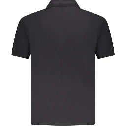 Black Cotton Men Polo