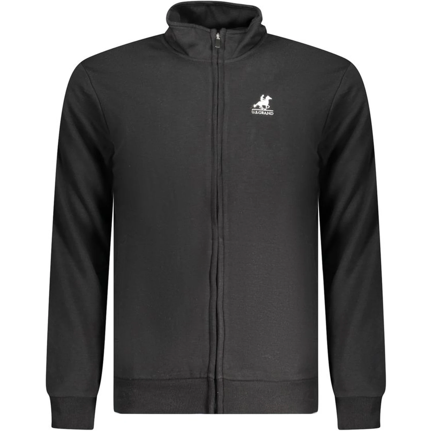 Black Cotton Men Sweatshirt