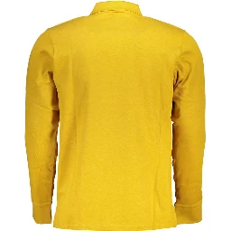 Yellow Cotton Men Polo Shirt