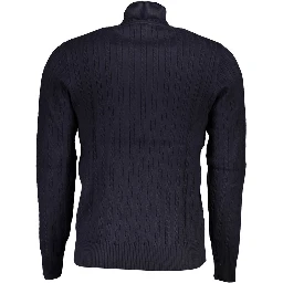 Blue Viscose Men's Sweater