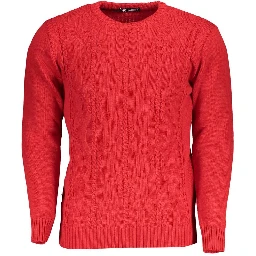 Red Acrylic Men Sweater