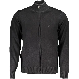 Black Viscose Men Cardigan