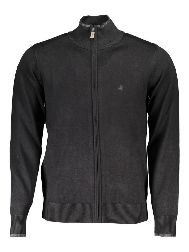 Black Viscose Men Cardigan