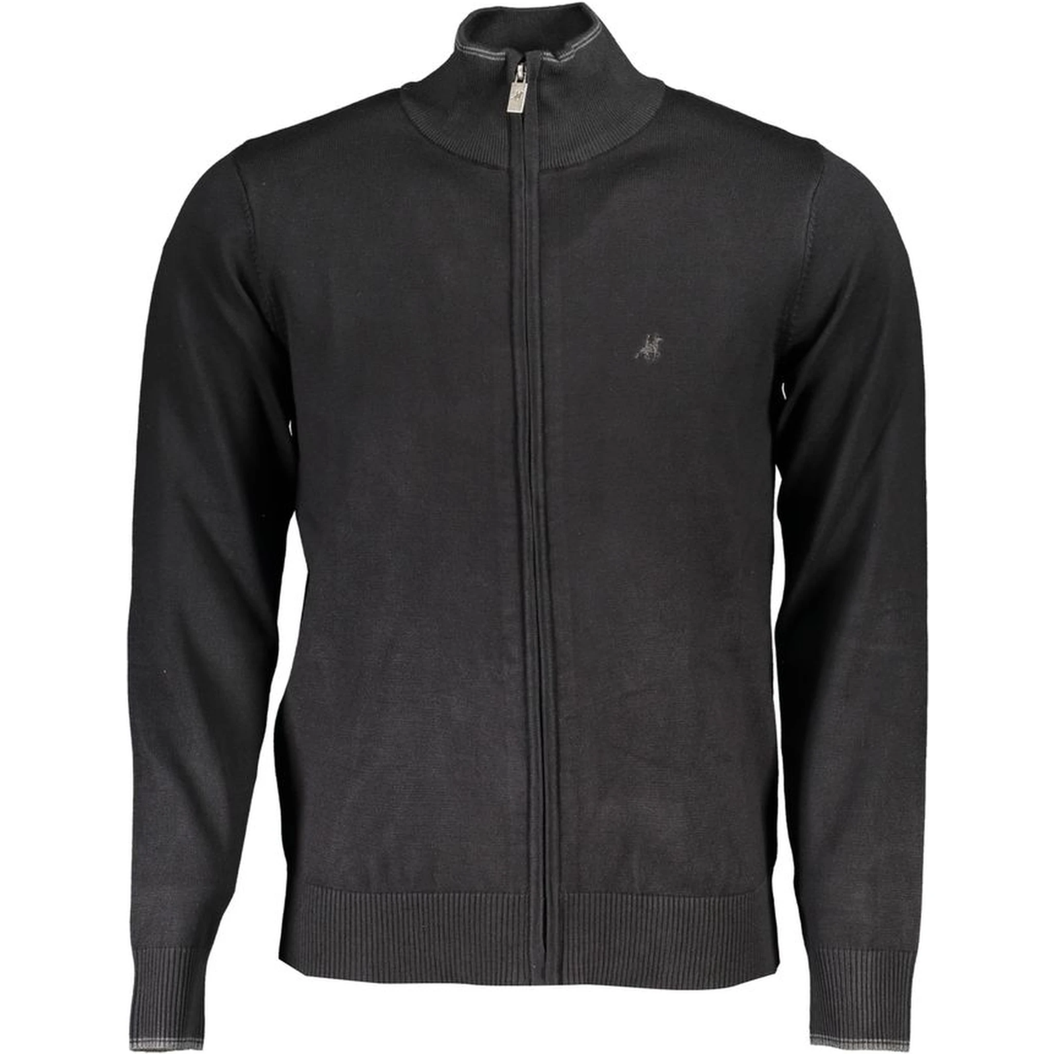 Black Viscose Men Cardigan