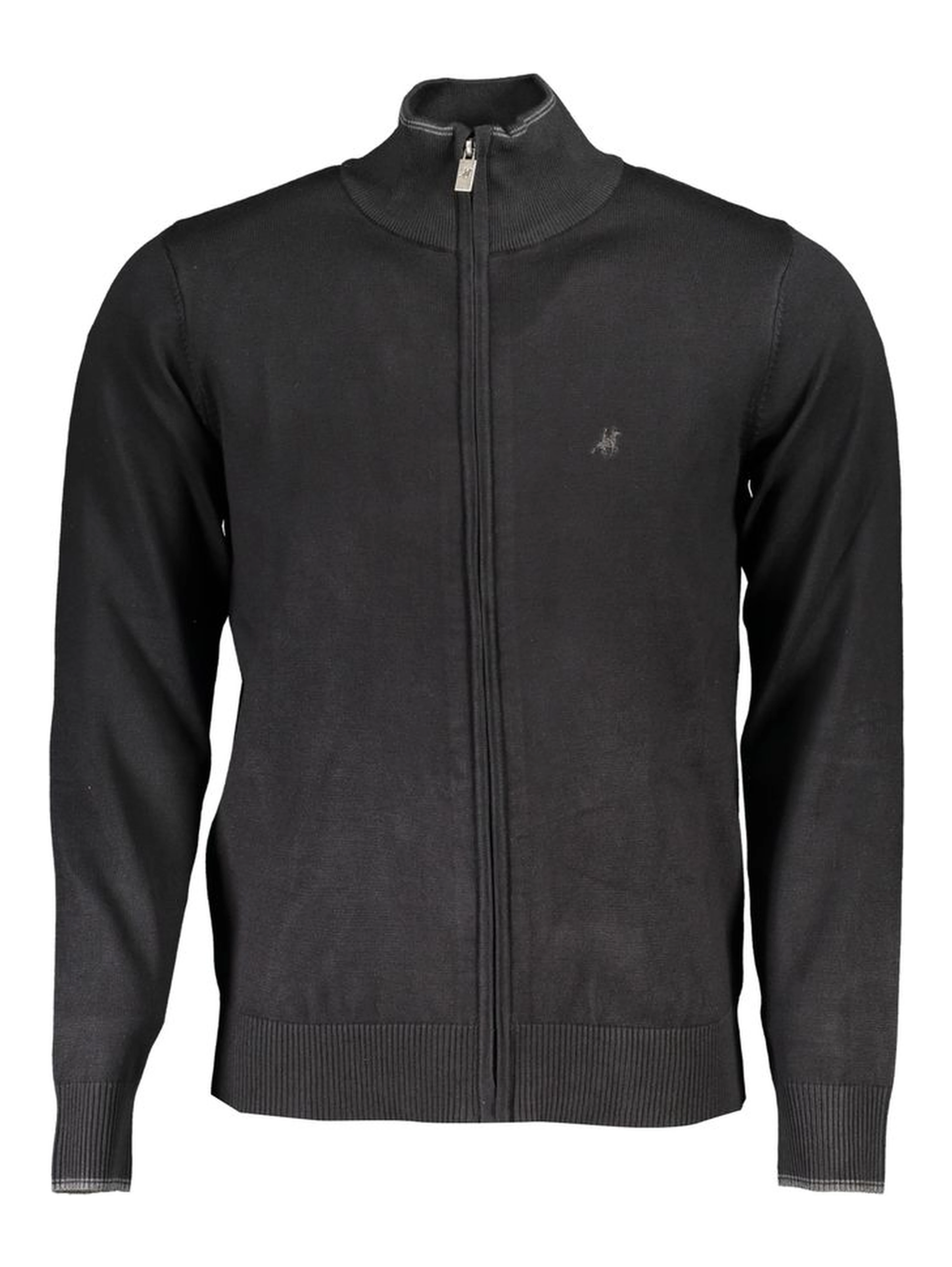 Black Viscose Men Cardigan