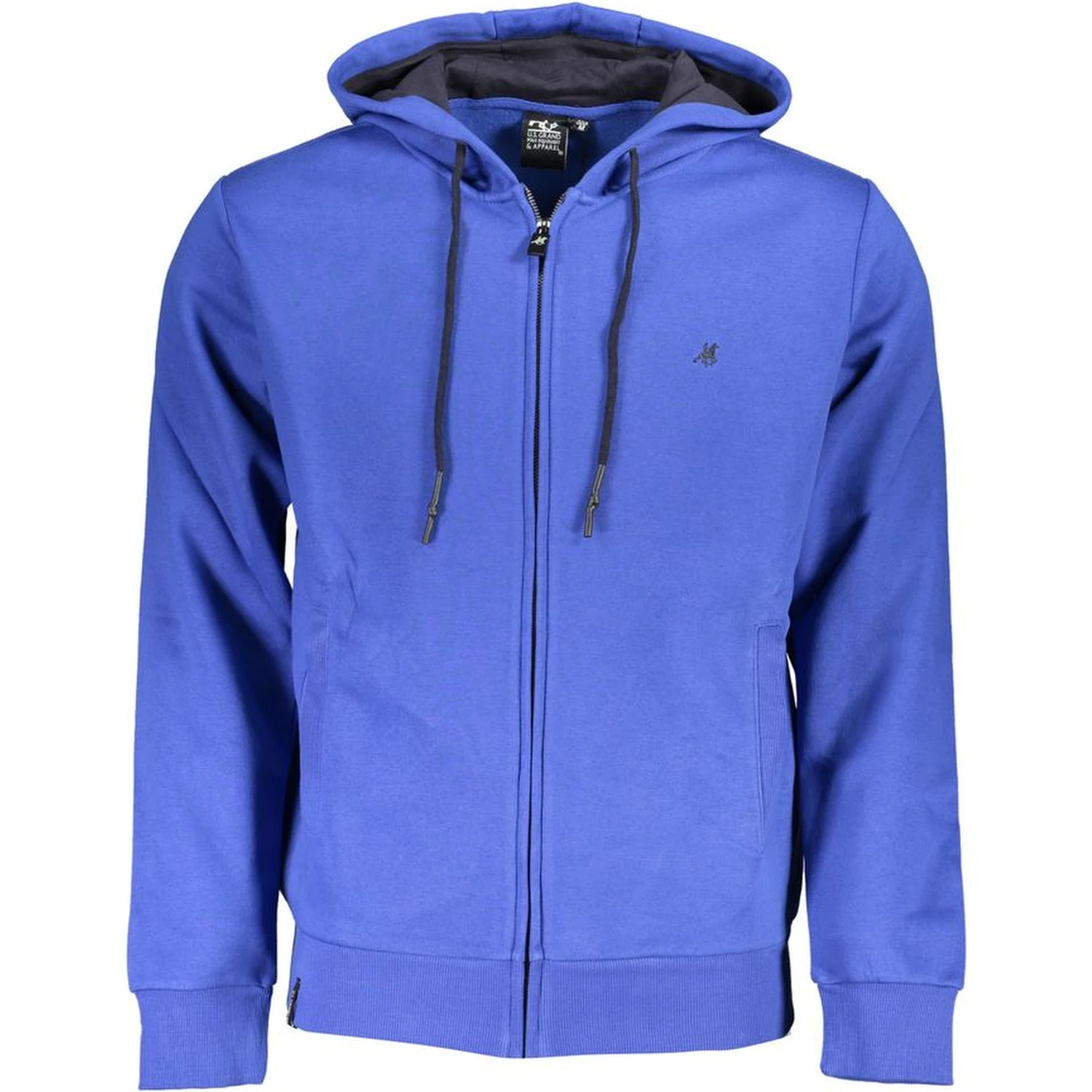 Blue Cotton Men Hoodie