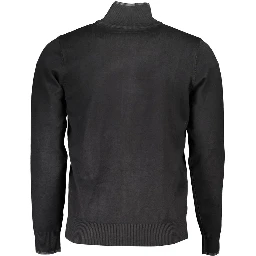 Black Viscose Men Cardigan