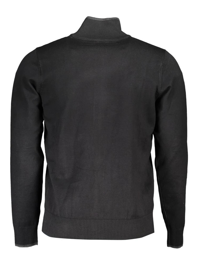 Black Viscose Men Cardigan