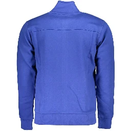 Blue Cotton Men Sweatshirt