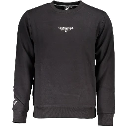 Black Cotton Men Sweatshirt