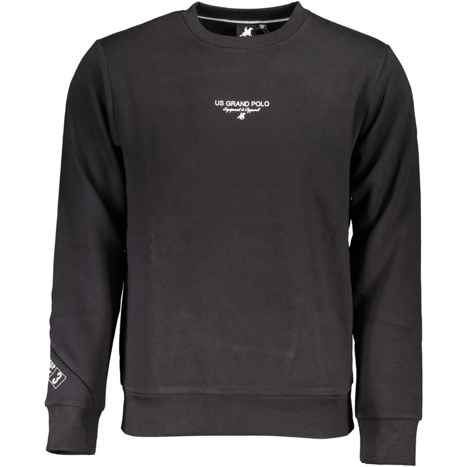 Black Cotton Men Sweatshirt