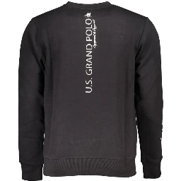 Black Cotton Men Sweatshirt