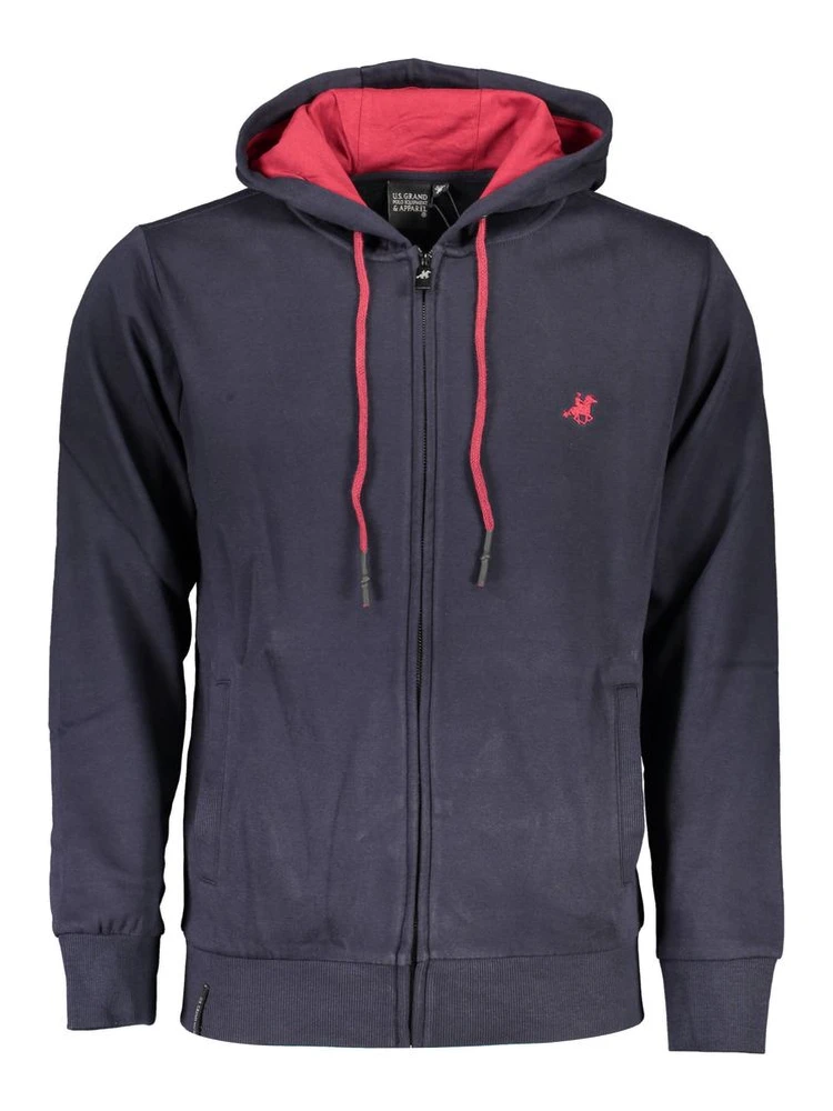 Blue Cotton Men Sweatshirt