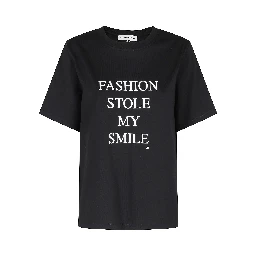 SLOGAN TEE `FASHION STOLE MY SMILE`