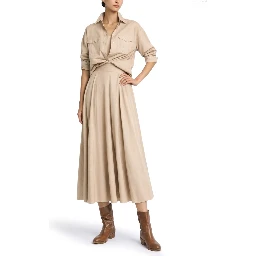 COTTON MIDI SKIRT