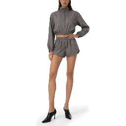 CROPPED JACKET WITH LOGO