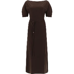 COTTON AND LINEN MIDI DRESS