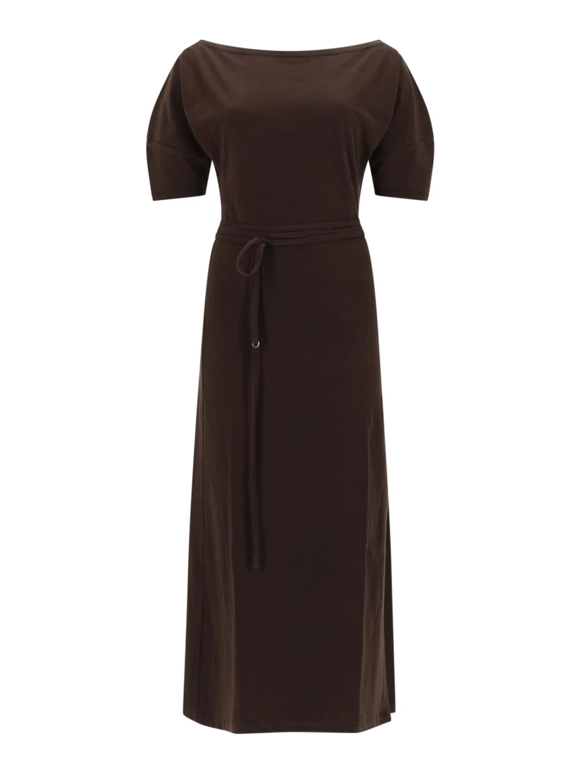 COTTON AND LINEN MIDI DRESS
