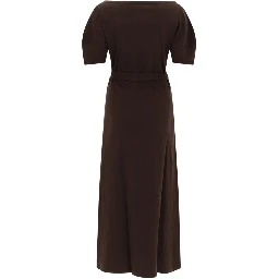 COTTON AND LINEN MIDI DRESS