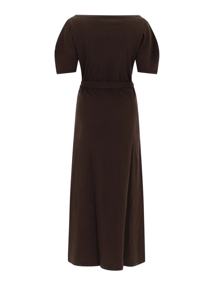 COTTON AND LINEN MIDI DRESS