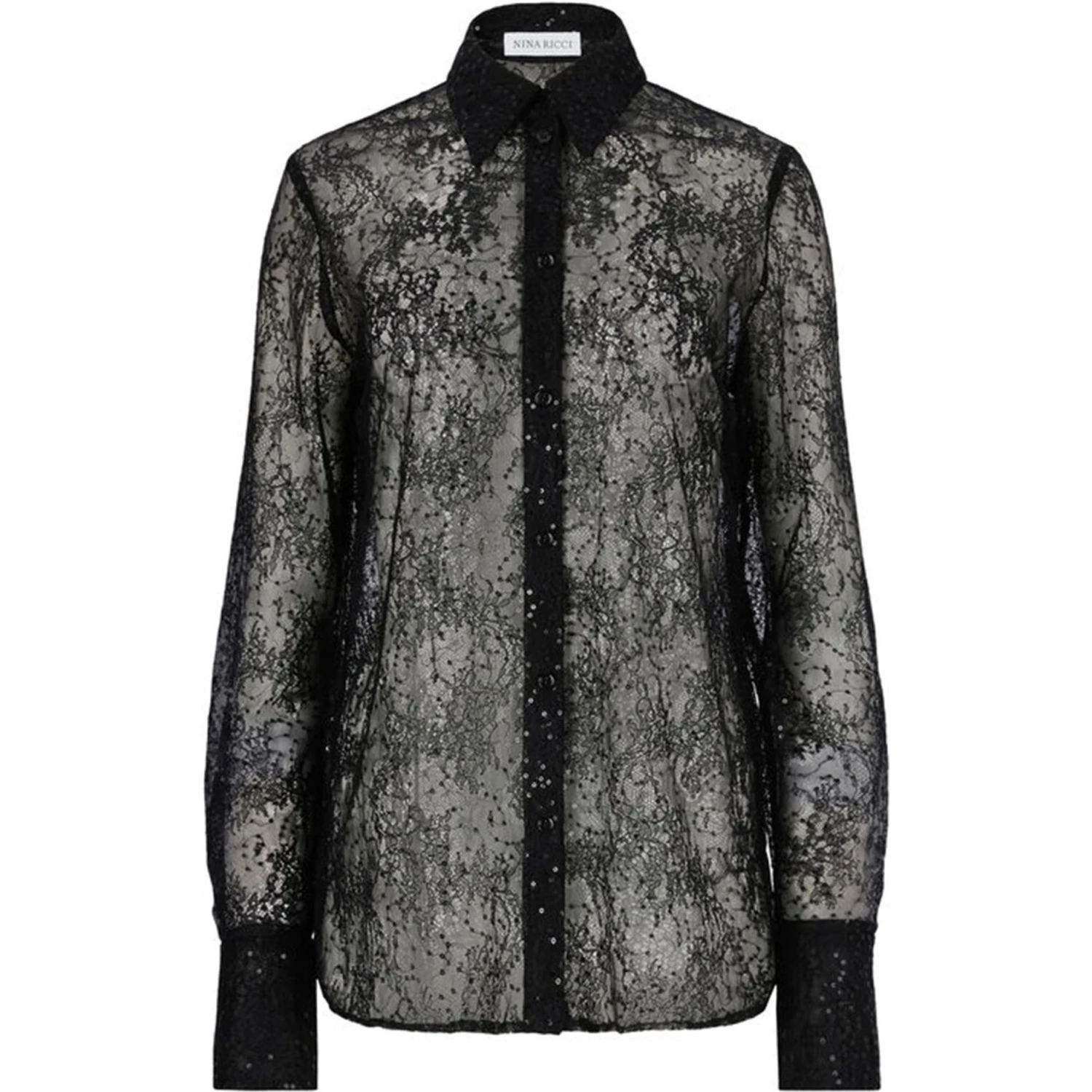 LACE SHIRT WITH SEQUINS