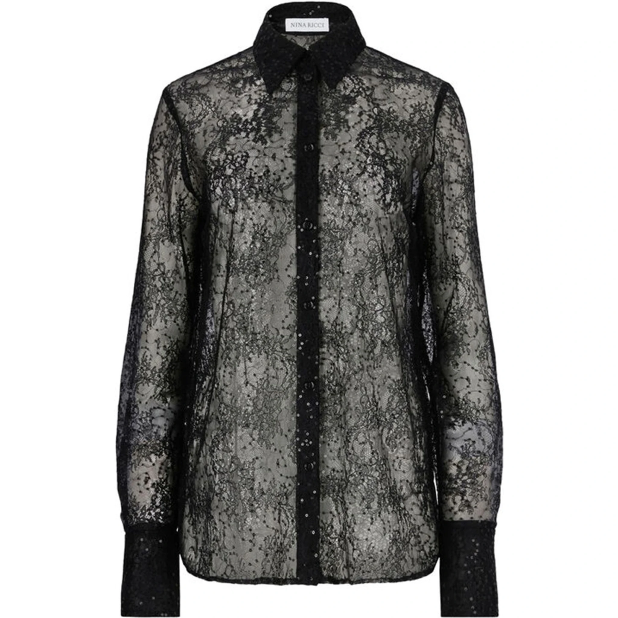 LACE SHIRT WITH SEQUINS