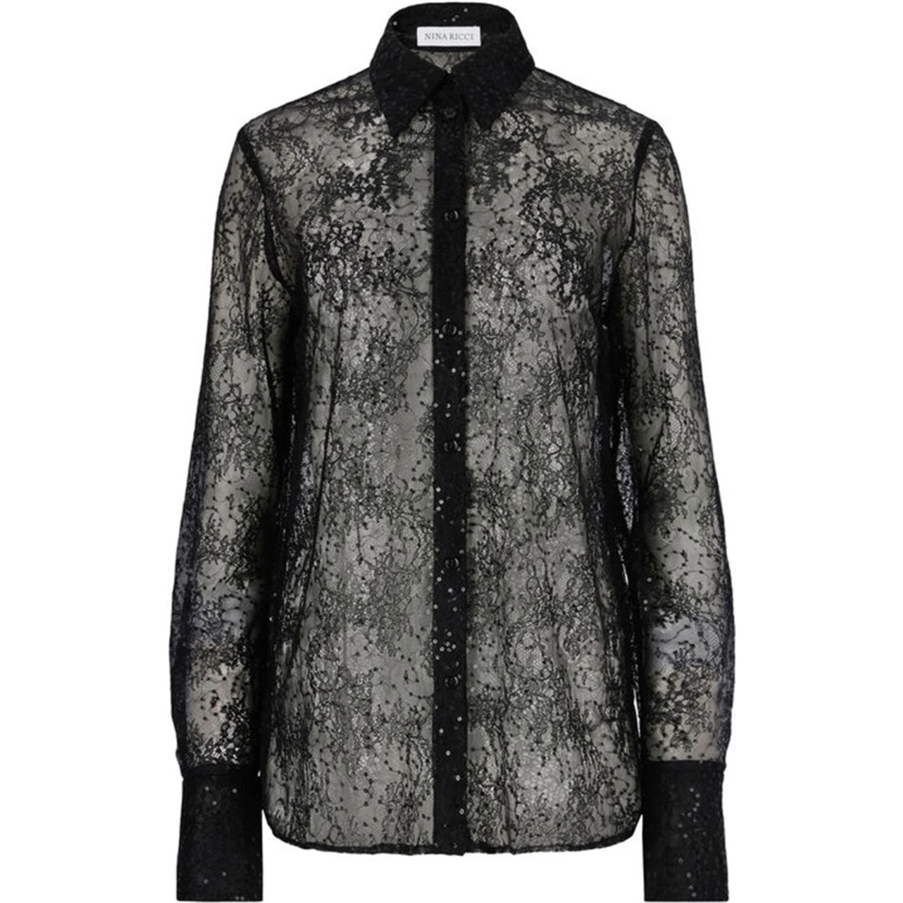 LACE SHIRT WITH SEQUINS