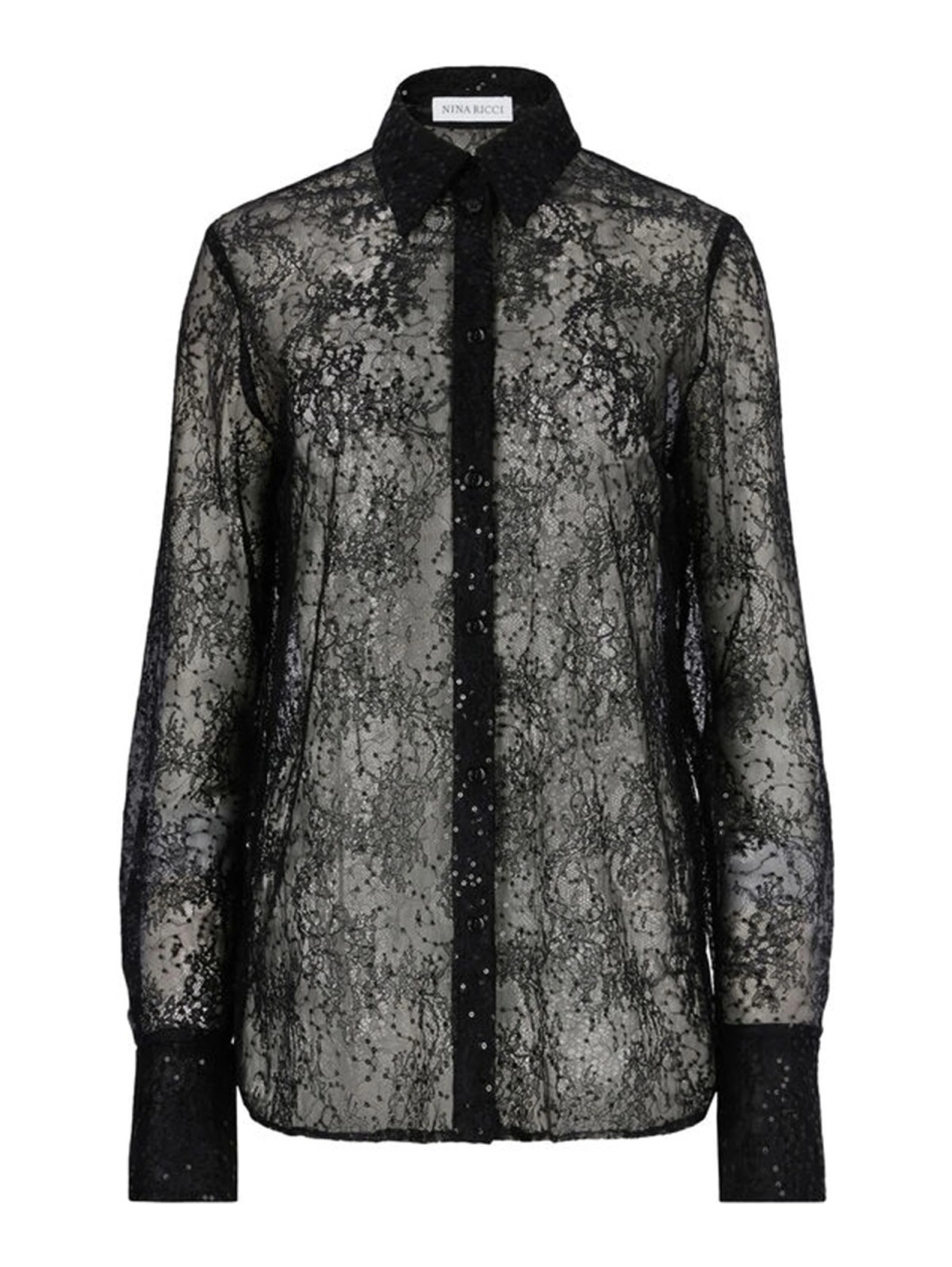 LACE SHIRT WITH SEQUINS