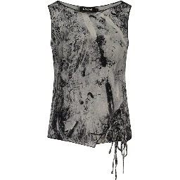 Black Elastane Tank Tops
