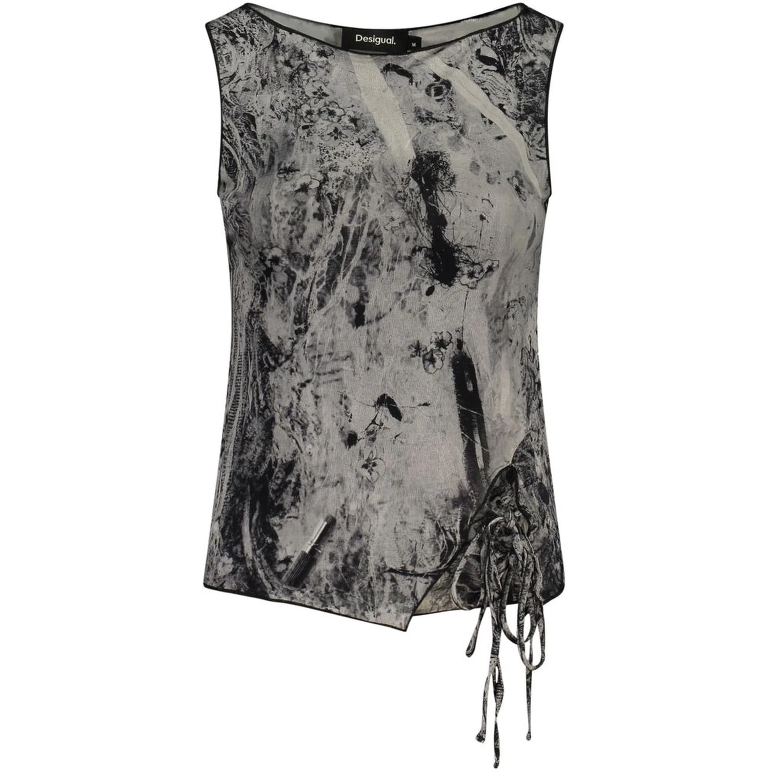 Black Elastane Tank Tops