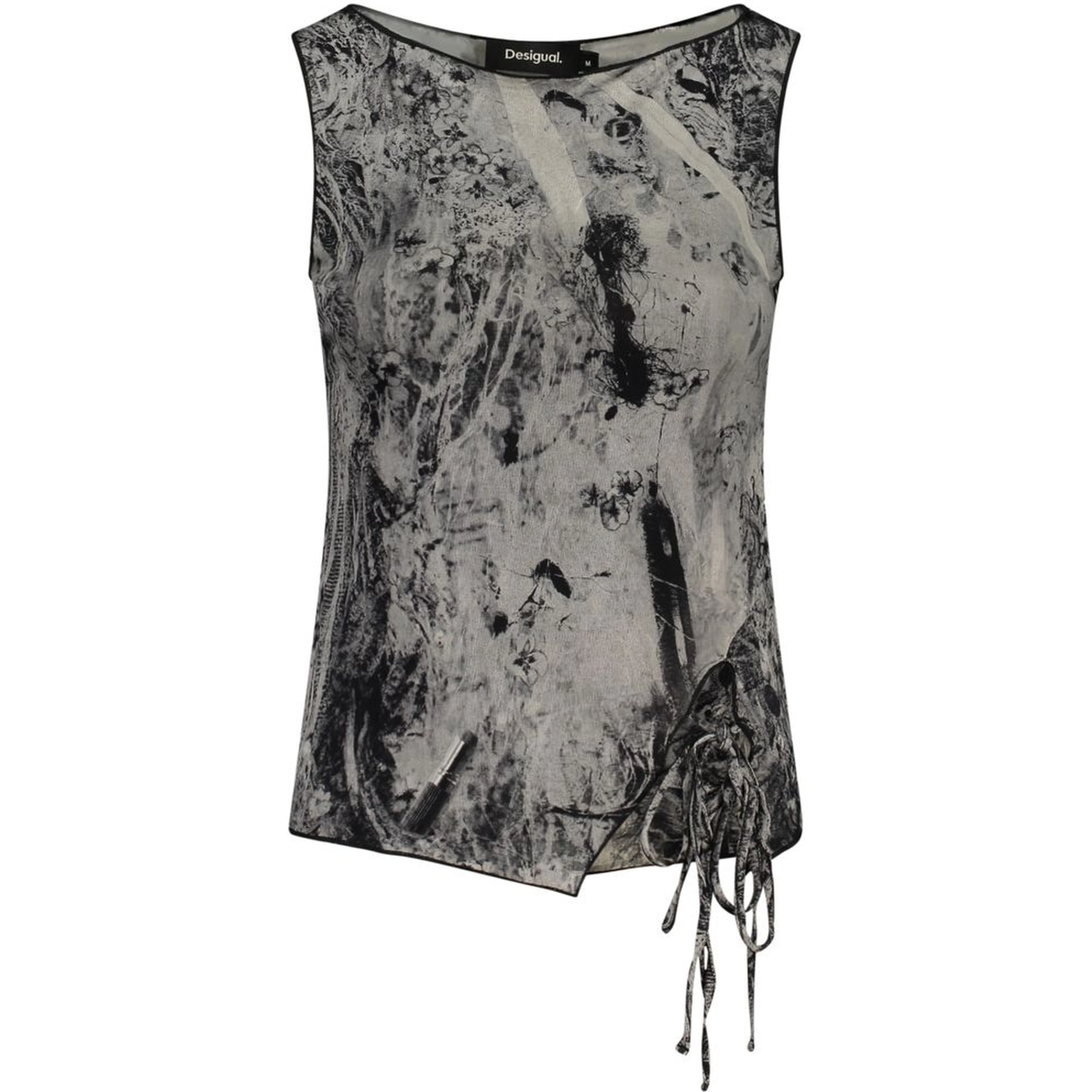 Black Elastane Tank Tops