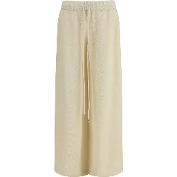 Beige Alpaca Vicugna Pacos Casual Pants