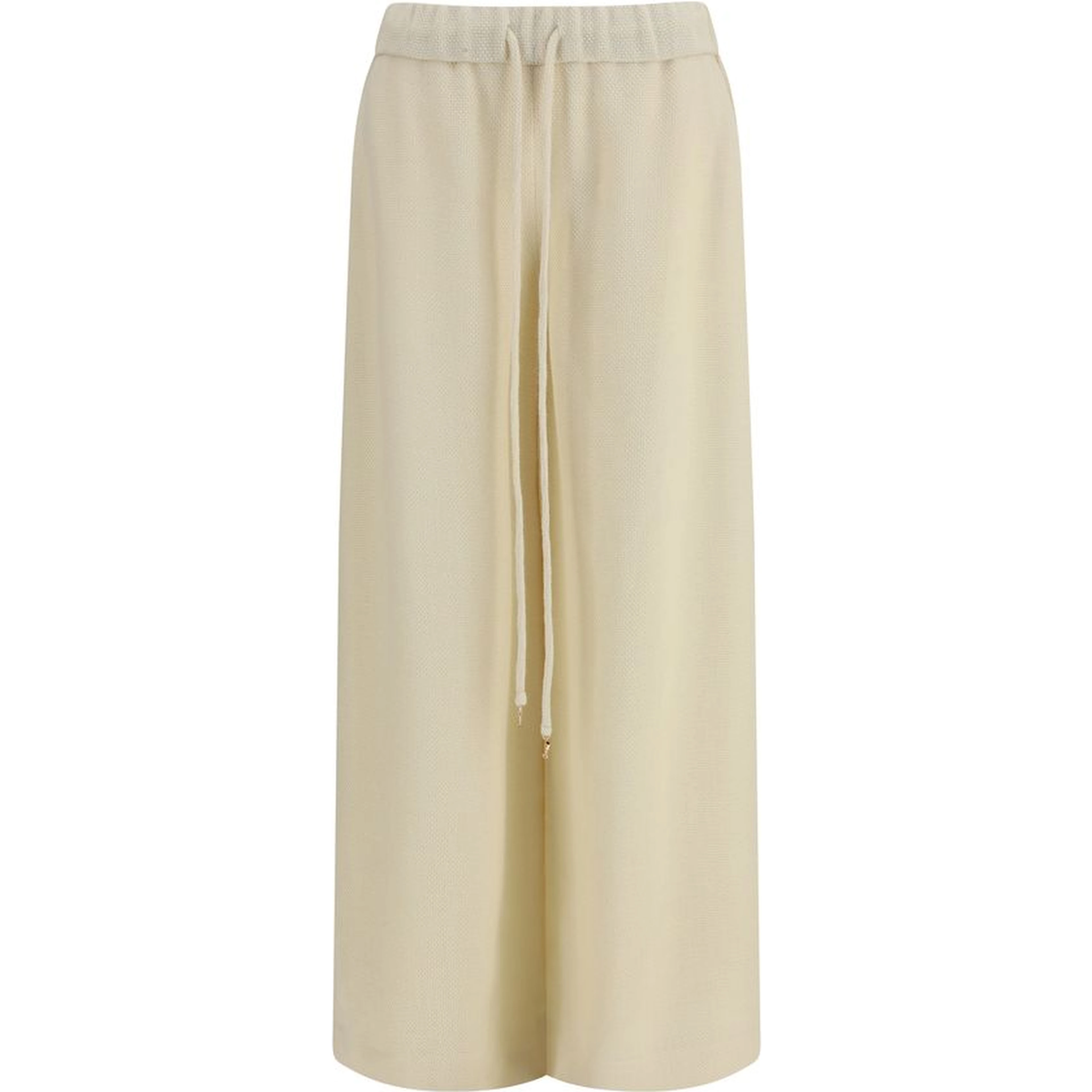 Beige Alpaca Vicugna Pacos Casual Pants