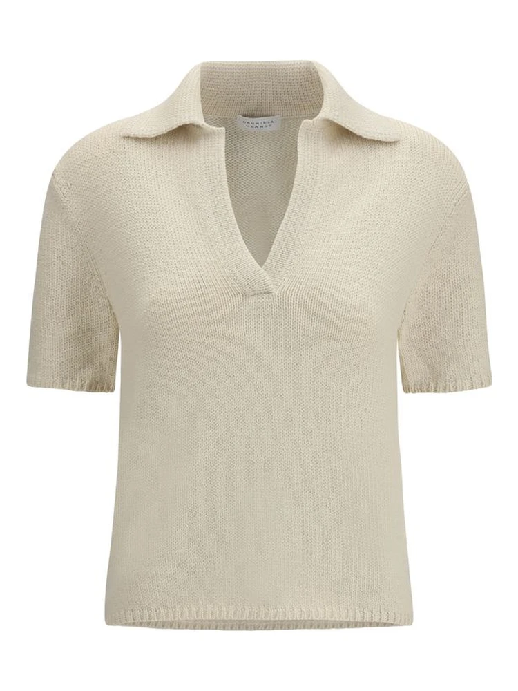 Beige Cashmere Polo Shirt