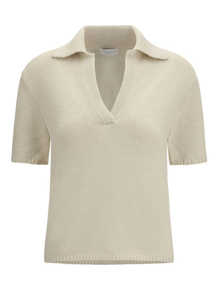 Beige Cashmere Polo Shirt