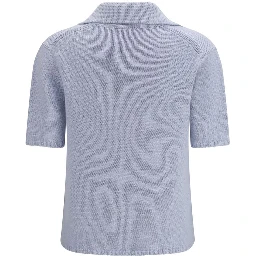 Blue Cashmere Polo Shirt