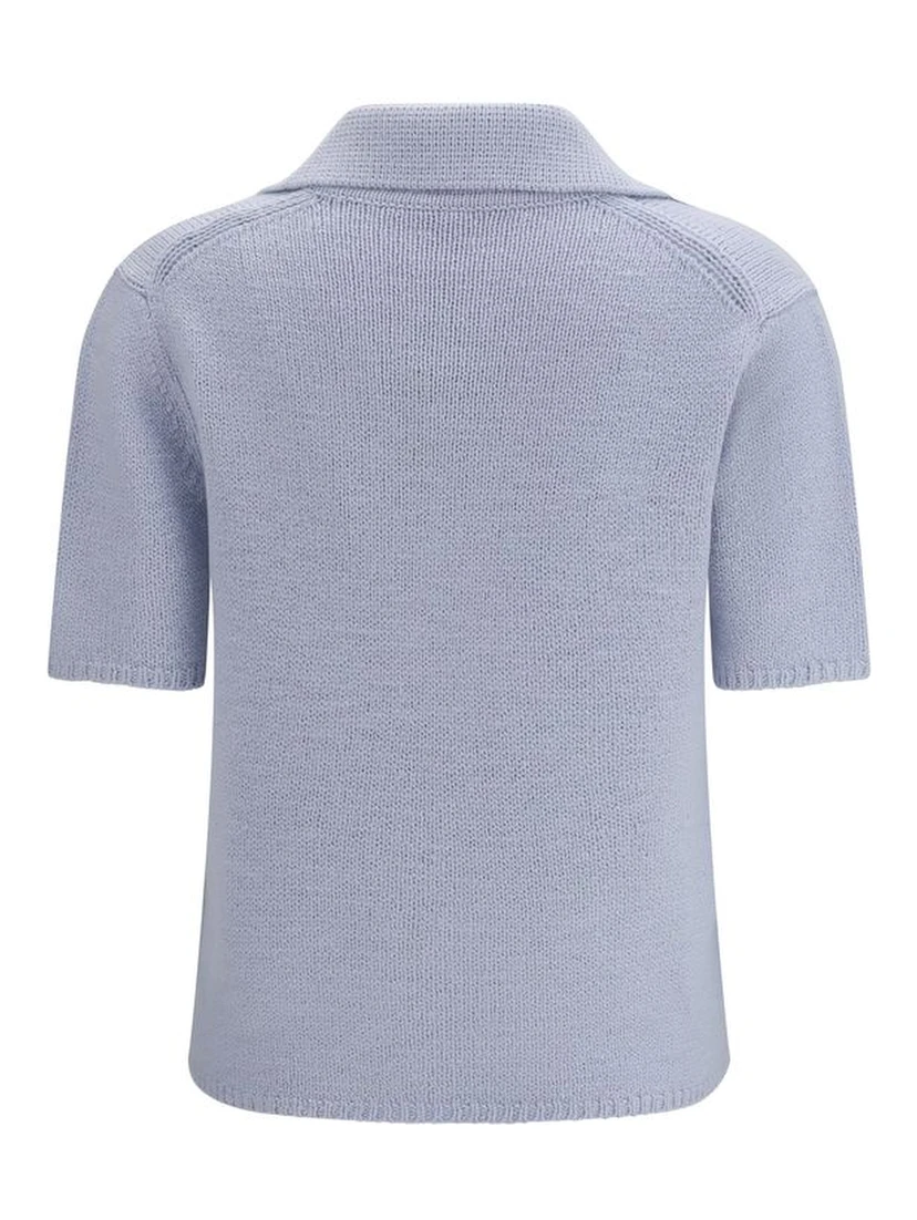 Blue Cashmere Polo Shirt