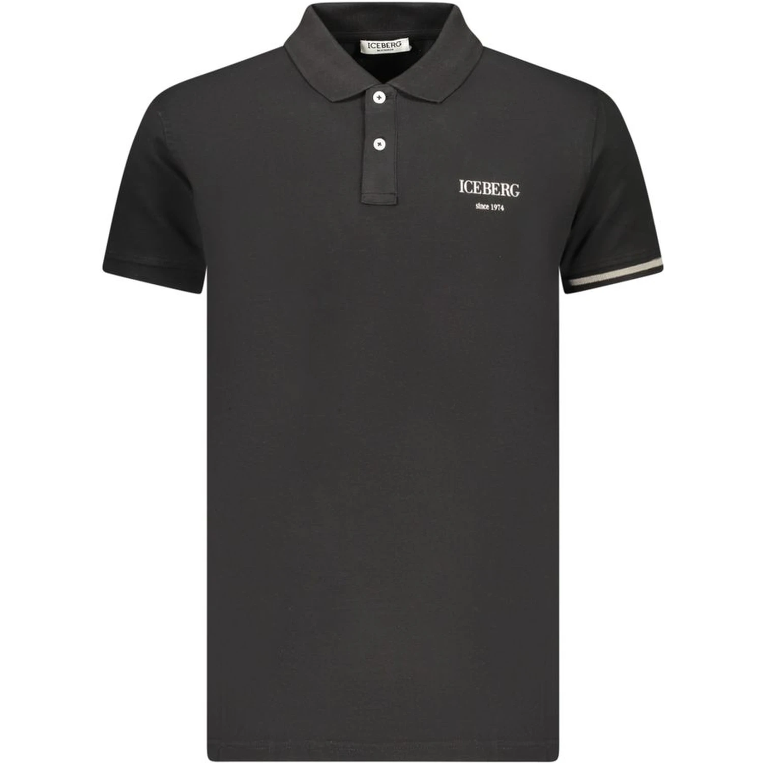 Black Cotton Men Polo Shirt
