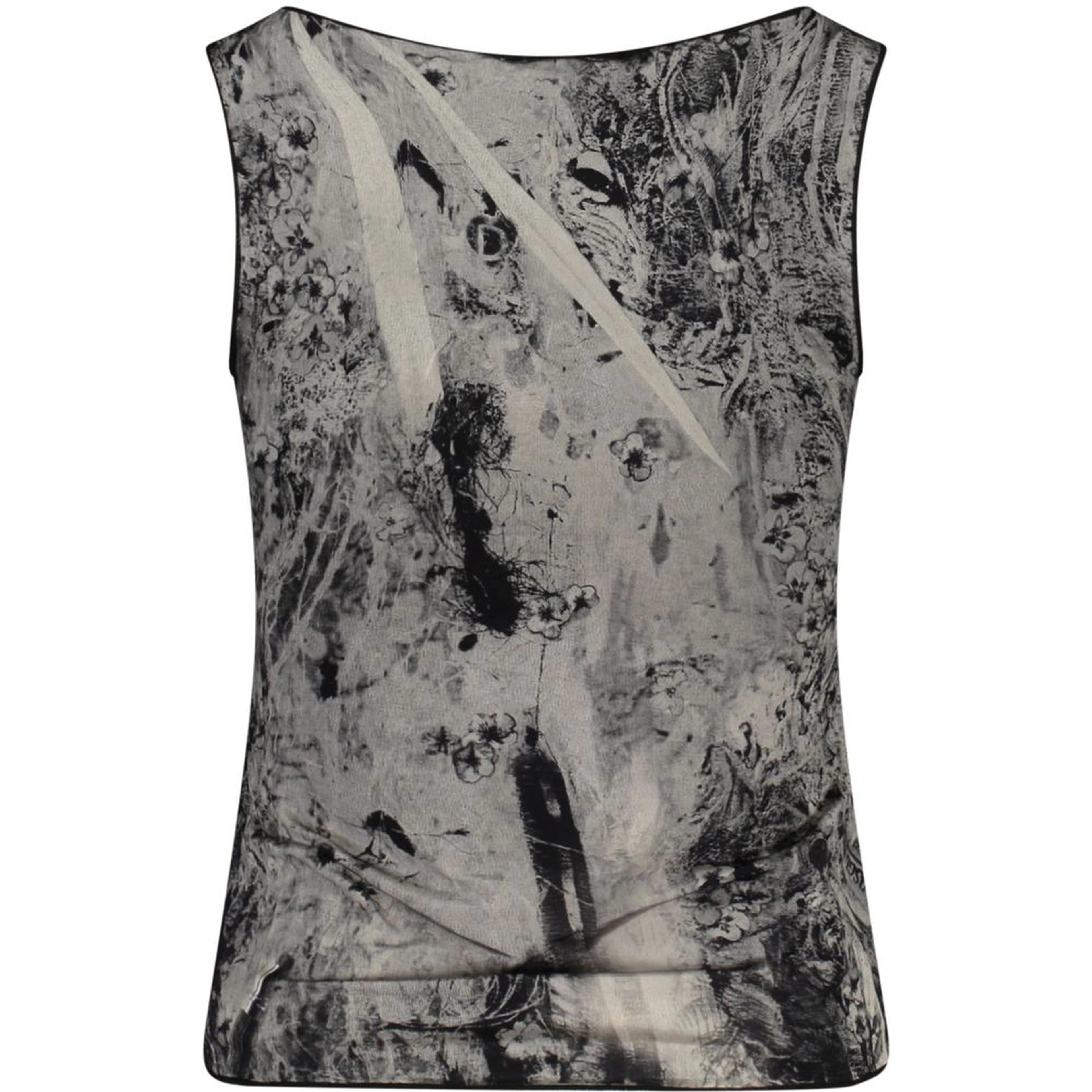 Black Elastane Tank Tops