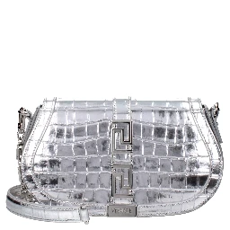 Gray Leather Shoulder Bag