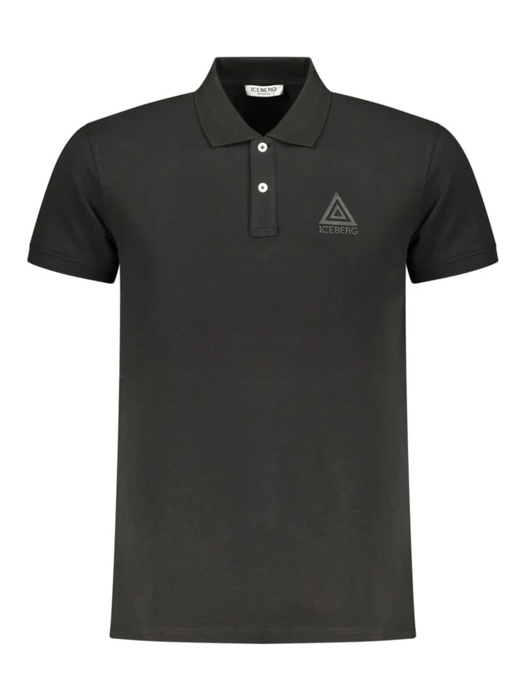 Black Cotton Men Polo Shirt