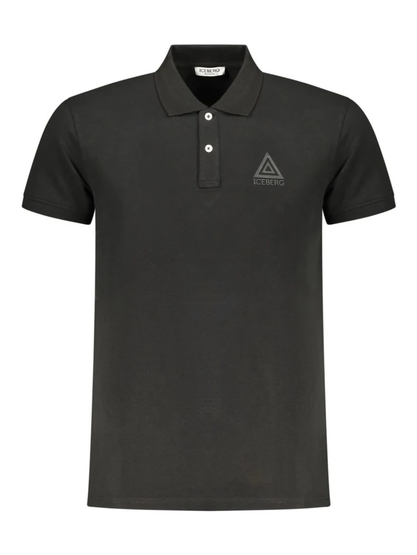 Black Cotton Men Polo Shirt